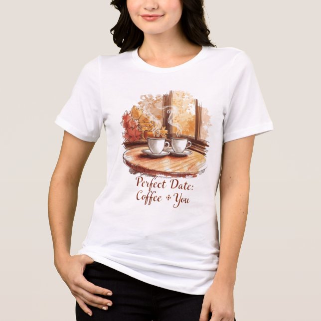 Perfektes Date: Kaffee + Du T-Shirt Tri-Blend Shirt (Vorderseite)