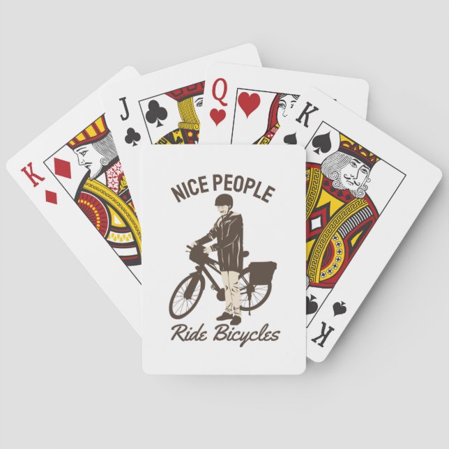 Perfektes Design für Biker - Nice People Ride Bicy Spielkarten (Rückseite)
