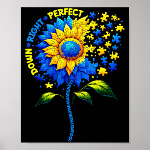 Perfektes Down Right Down-Syndrom-Bewusstsein Poster