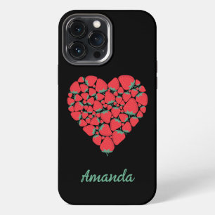 Perfektes Erdbeer-Herz-Handyhülle iPhone 13 Pro Max Hülle