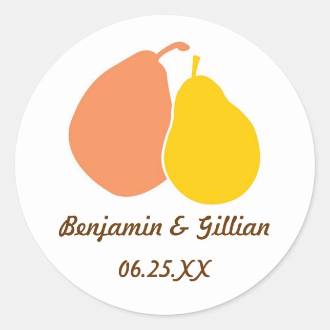 Perfektes Etikett für die Gastgeschenk Hochzeit in Runder Aufkleber (Vorderseite)