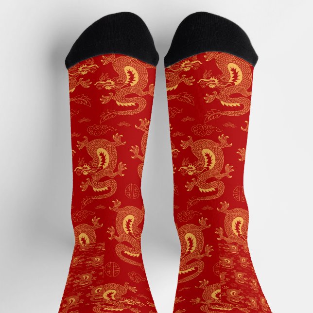 Perfektes Geschenk chinesischer Zodiac Dragon, glü Socken (Oben)