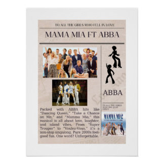 Perfektes Geschenk für eine ABBA und MAMA MIA FAN Poster