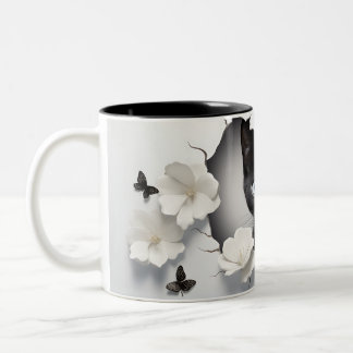 Perfektes Geschenk für Katzen- und Halloween-Fans Zweifarbige Tasse