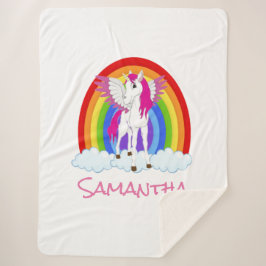 Perfektes Geschenk Personalisiert Unicorn Sherpadecke