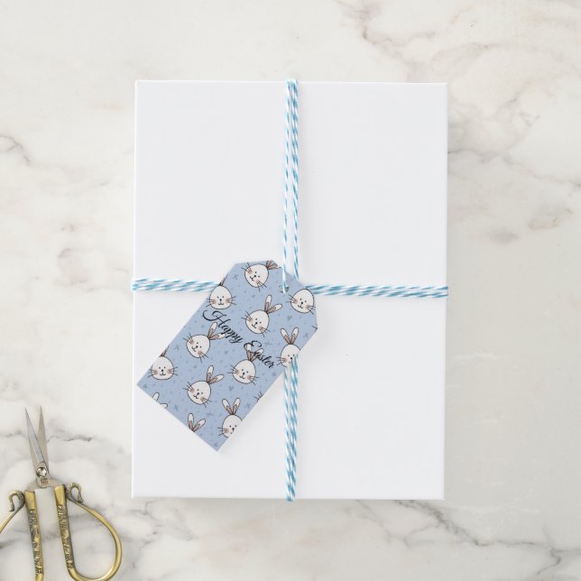 Perfektes glückliches Ostern, Baby Bunny Geschenkanhänger (Mit Garn)