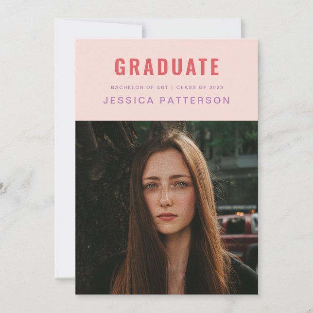 Perfektes Graduate Golden Pink Ankündigung (Vorderseite)