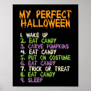 Perfektes Halloween Essen Candy Costume Boys Girls Poster