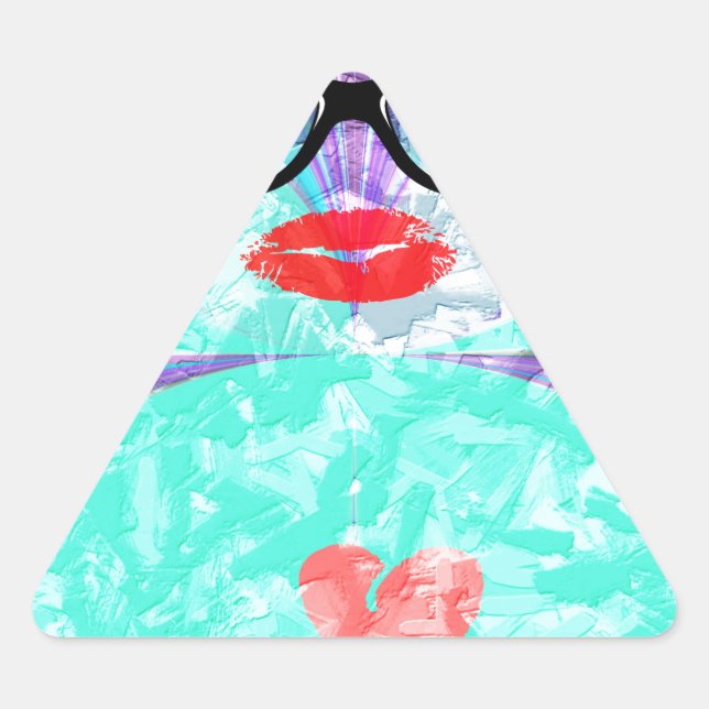 Perfektes Herz Dreieckiger Aufkleber (Vorderseite)