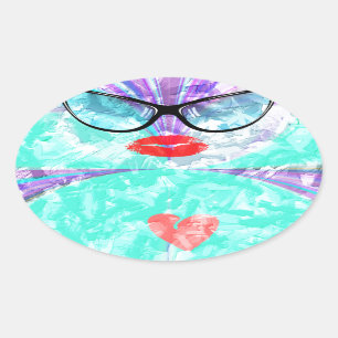 Perfektes Herz Ovaler Aufkleber