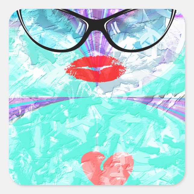 Perfektes Herz Quadratischer Aufkleber (Vorderseite)