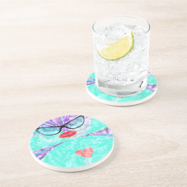 Perfektes Herz Sandstein Untersetzer (Seite)