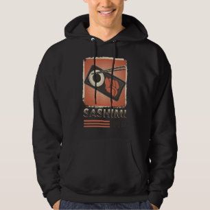 Perfektes japanisches Sashimi-Essen Vintage-Stil Hoodie