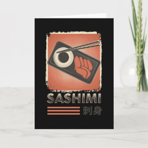 Perfektes japanisches Sashimi Food Vintager Stil Karte