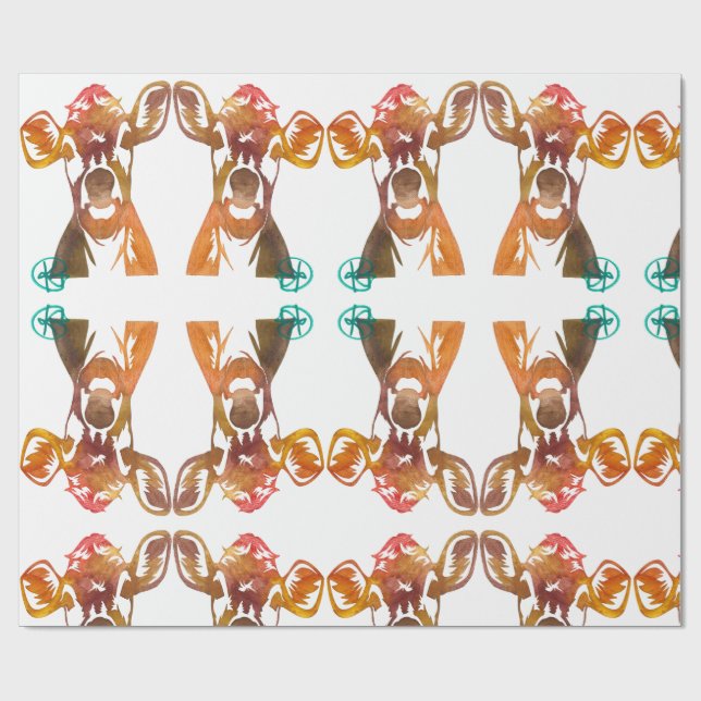 Perfektes Lady Cow Art Wrapping Paper Geschenkpapier (Flach)
