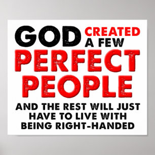 Perfektes Links Hand Funny Poster