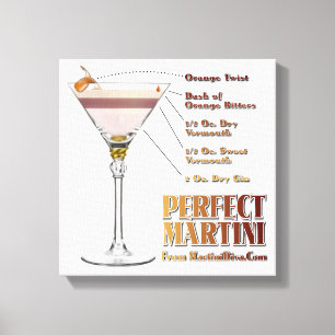 Perfektes Martini-Cocktail-Rezept 12x12 Leinwanddr Leinwanddruck