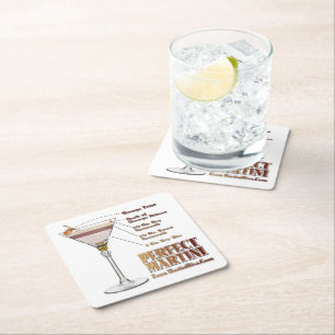 Perfektes Martini-Cocktail-Rezept Kunst Rechteckiger Pappuntersetzer