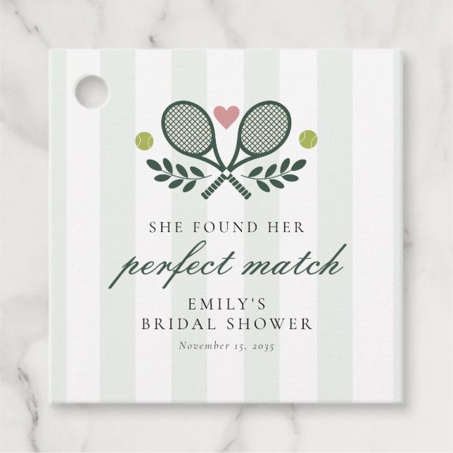 Perfektes Match Tennis Brautparty Geschenkanhänger (Vorderseite)