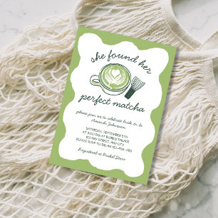 Perfektes Matcha-Grüntee-Handdrawn-Brautjungfernpa Einladung