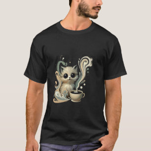 Perfektes Morgen süße Katze Kaffee T-Shirt