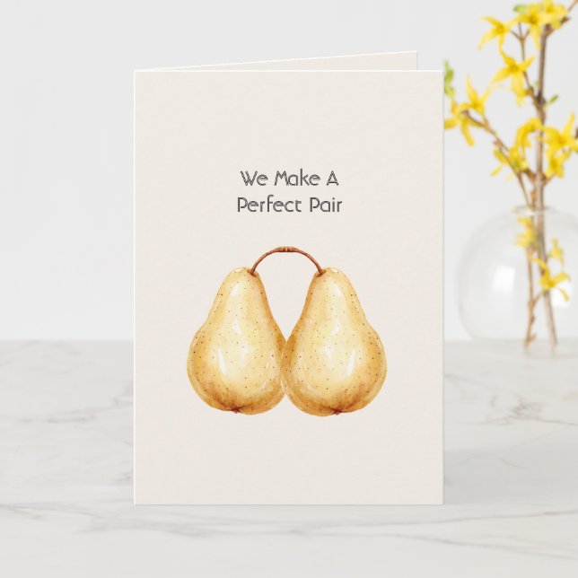 Perfektes Paar Birnenliebe Karte (Gelbe Blume)