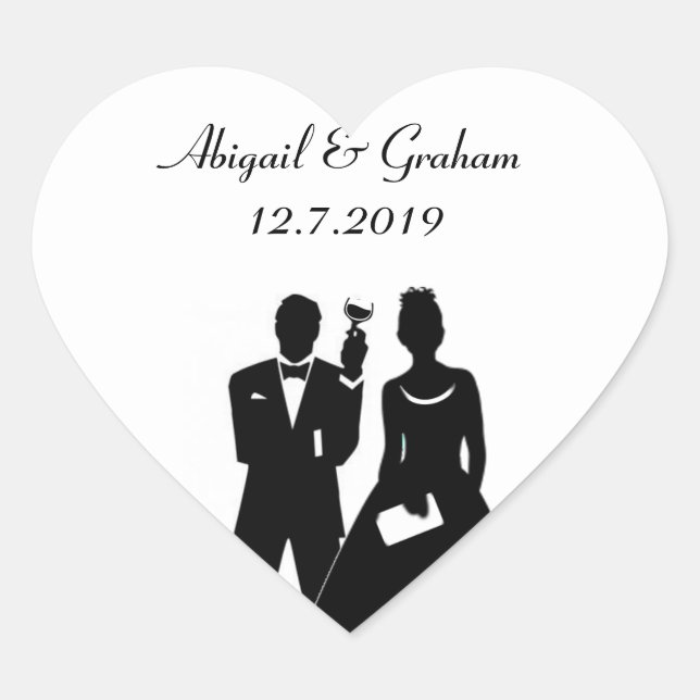 Perfektes Paar Einladungen Siegel Herz-Aufkleber (Vorderseite)