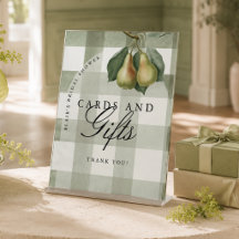 Perfektes Paar Gingham Vintage Birnen Hochzeitsdus