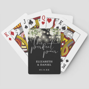 Perfektes Paar Grünpflanzen-Lichterkette Hochzeit Spielkarten