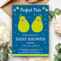 Perfektes Paar Niedlich Pear Twin Baby Dusche Einl