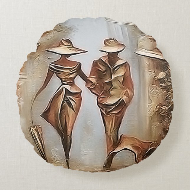 Perfektes Paar Rundes Kissen (Vorderseite)