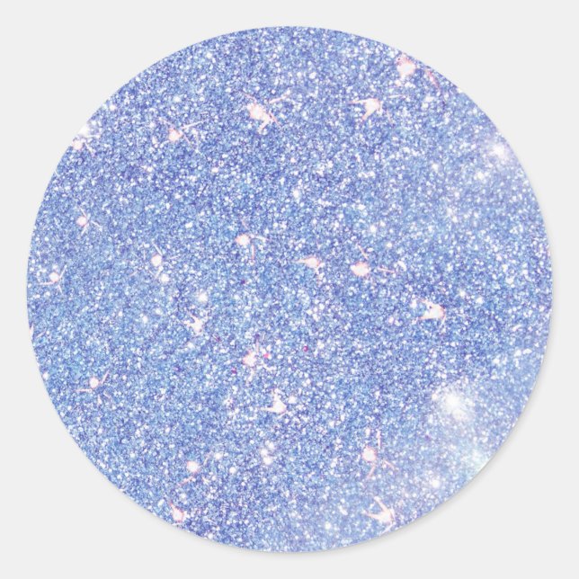 Perfektes Paradise Sky Blue Sparkle Glitzer Runder Aufkleber (Vorderseite)