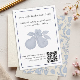 Perfektes Pear-Brautparty | Blue French Registry Begleitkarte
