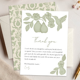 Perfektes Pear-Brautparty | Sage Green Dankeskarte
