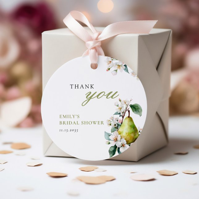 Perfektes Pear Floral Brautparty Geschenkanhänger (Von Creator hochgeladen)