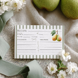Perfektes Pear Retro Altes Geld Pair Bridal Rezept Begleitkarte