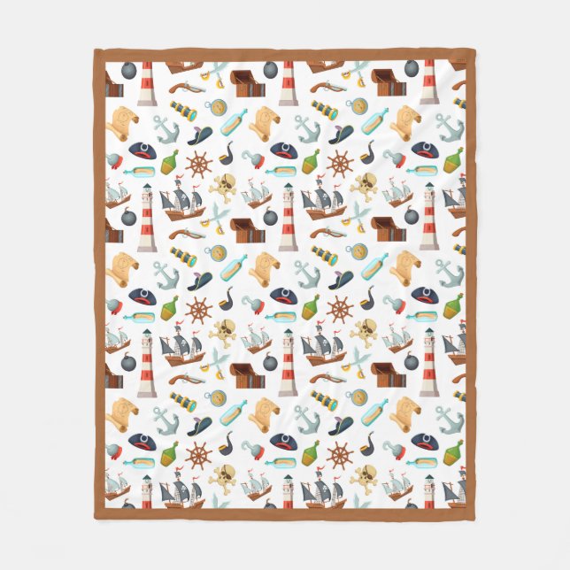 Perfektes Pirate Pattern Fleece Blanket (Vorderseite)