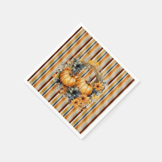 Perfektes Pumpkin Party Halloween Erntedank Fall Serviette (Ecke)