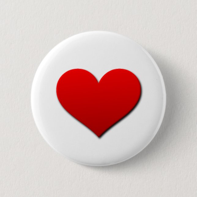 Perfektes Red Valentine Herz Button (Vorderseite)