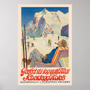 Perfektes Skifahren bis Mai Scheidegg Hotels Poster