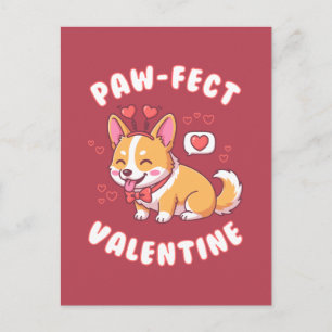Perfektes Valentine für den Hund - Corgi Valentine Postkarte