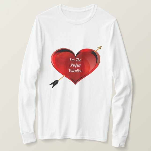 Perfektes Valentinherz-Shirt T-Shirt (Design vorne)
