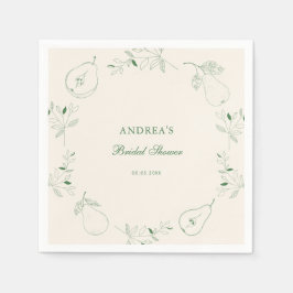 Perfektes, von Hand gezogenes, grünes Brautparty Serviette