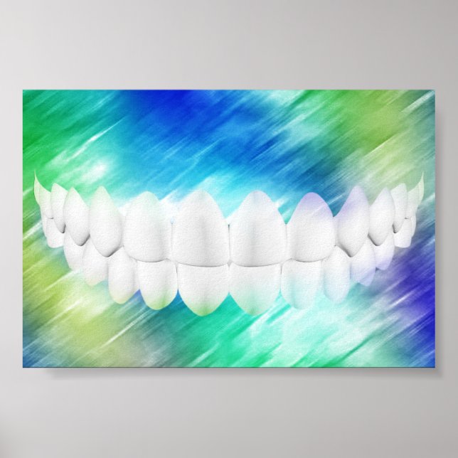 Perfektes White Teeth Dentist Orthodontist Poster (Vorne)