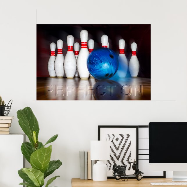 Perfektion, Bowling 300 Spiel, Wall Art Poster (Heimbüro)