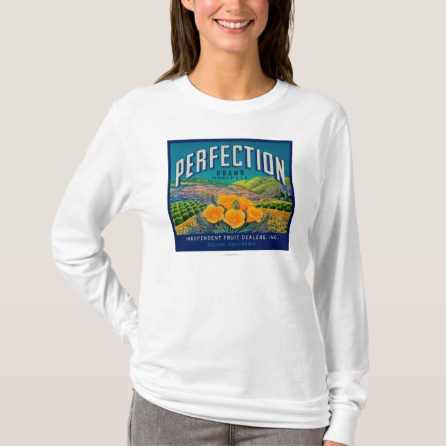 Perfektion orange LabelColton, CA T-Shirt (Vorderseite)
