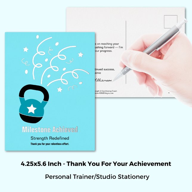 Performance Achievement Thank You Foil Postcard Folien Feiertagspostkarte (Performance Achievement Thank You Foil Postcard, 4.25x5.6)