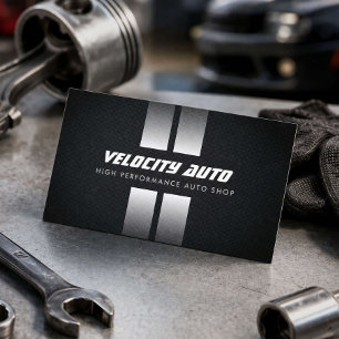 Performance Auto Shop Rennstreifen Schwarz Visitenkarte
