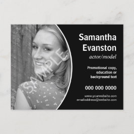 Performers Headshot Kurve Schwarze Werbeaktion Postkarte