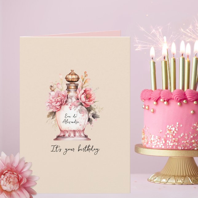 Perfume Personalized Birthday or Any Occasion Karte (Easily change the text on this any occasion card, it's perfect for Birthdays, Mother's Day, & more!)